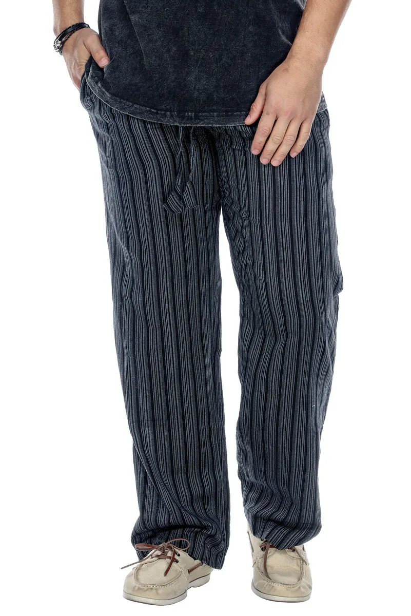 Black Striped Men's Lounging Pants