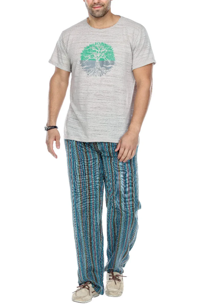 Black Striped Men's Lounging Pants