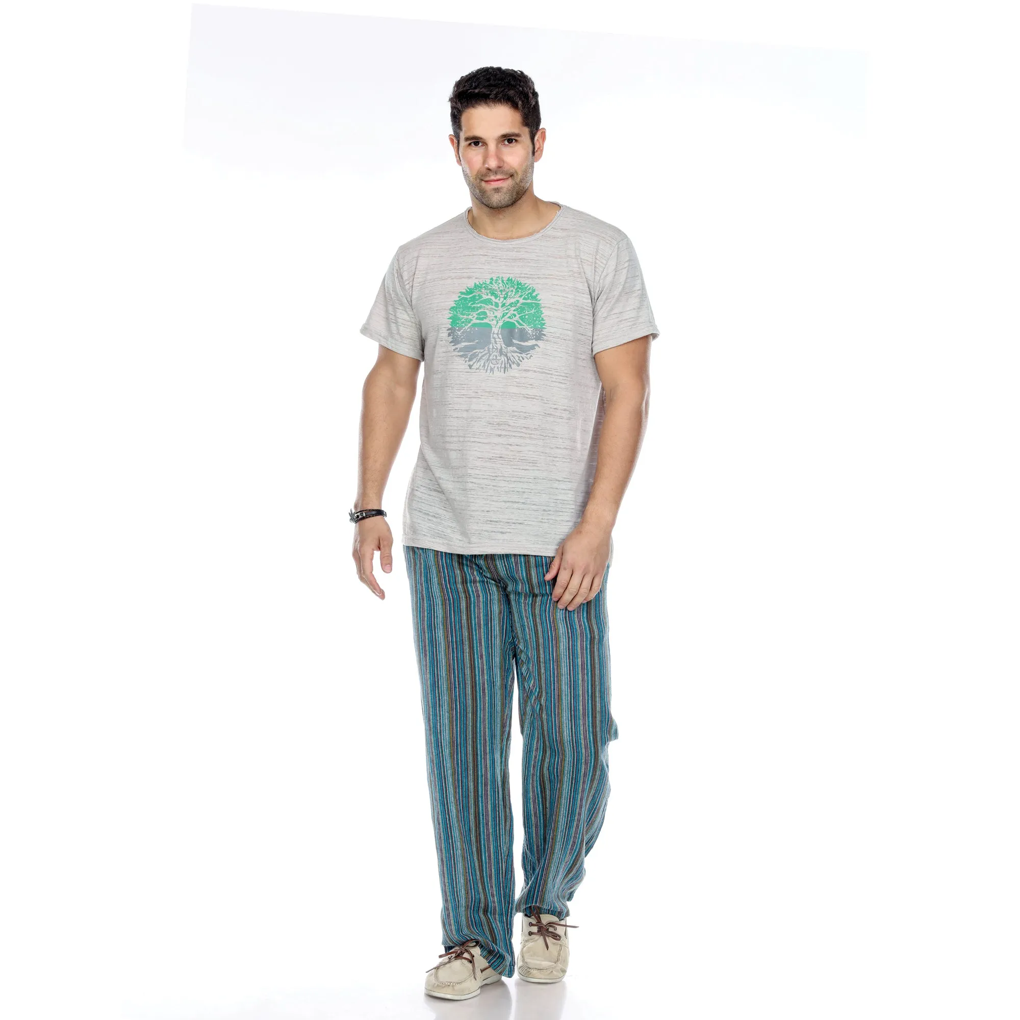 Black Striped Men's Lounging Pants