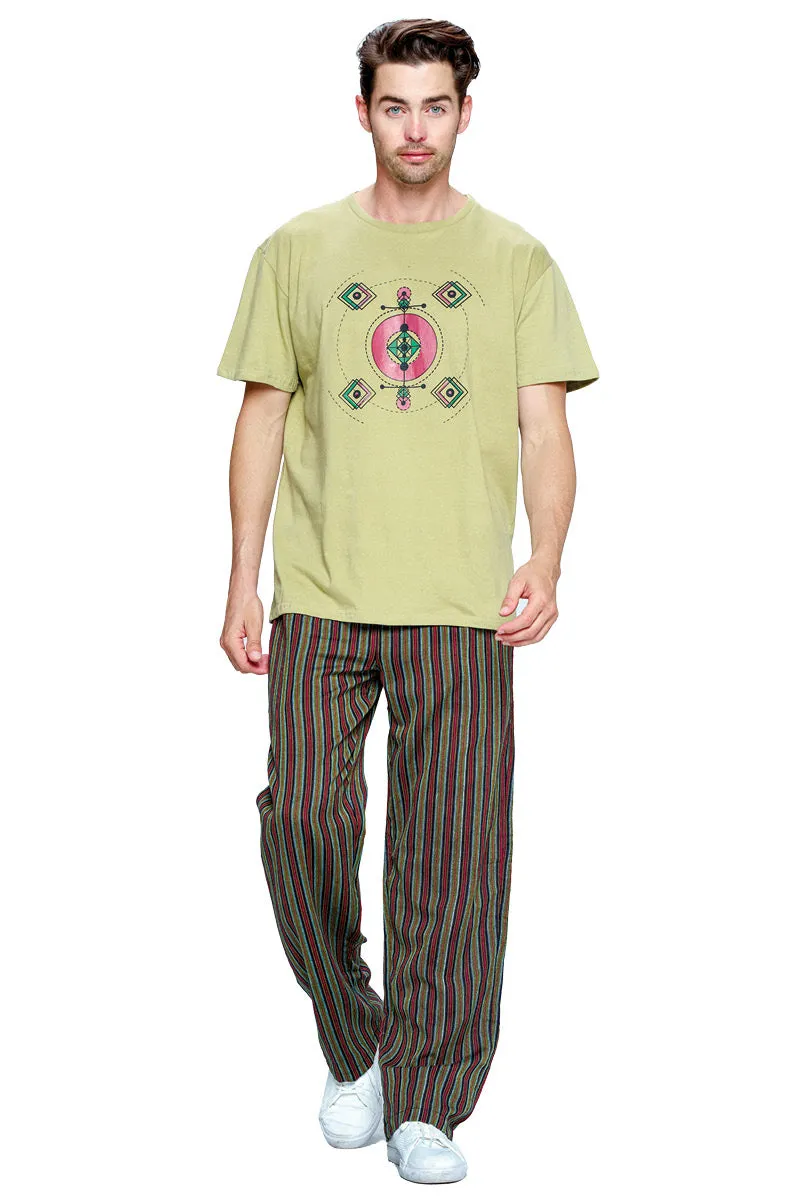 Black Striped Men's Lounging Pants