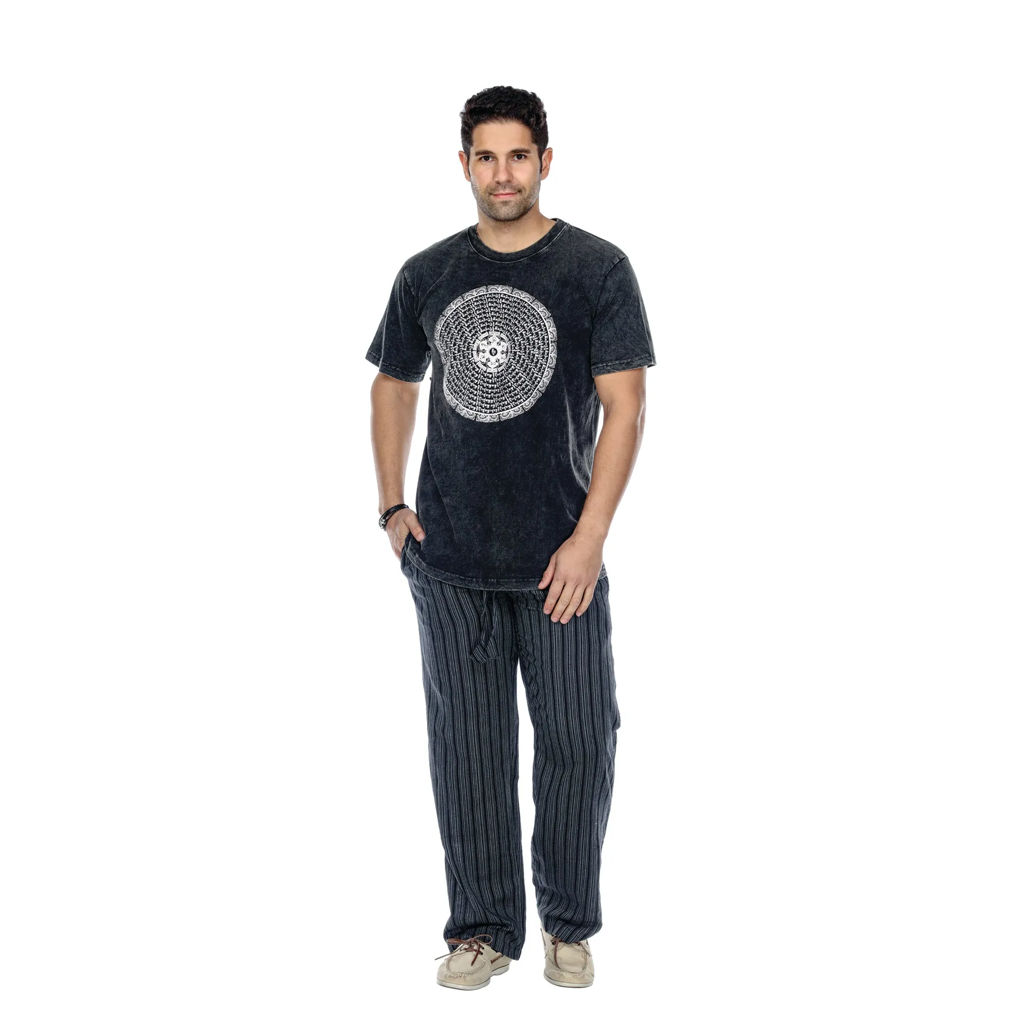 Black Striped Men's Lounging Pants