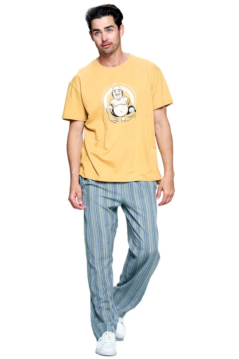 Black Striped Men's Lounging Pants