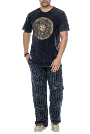 Black Striped Men's Lounging Pants