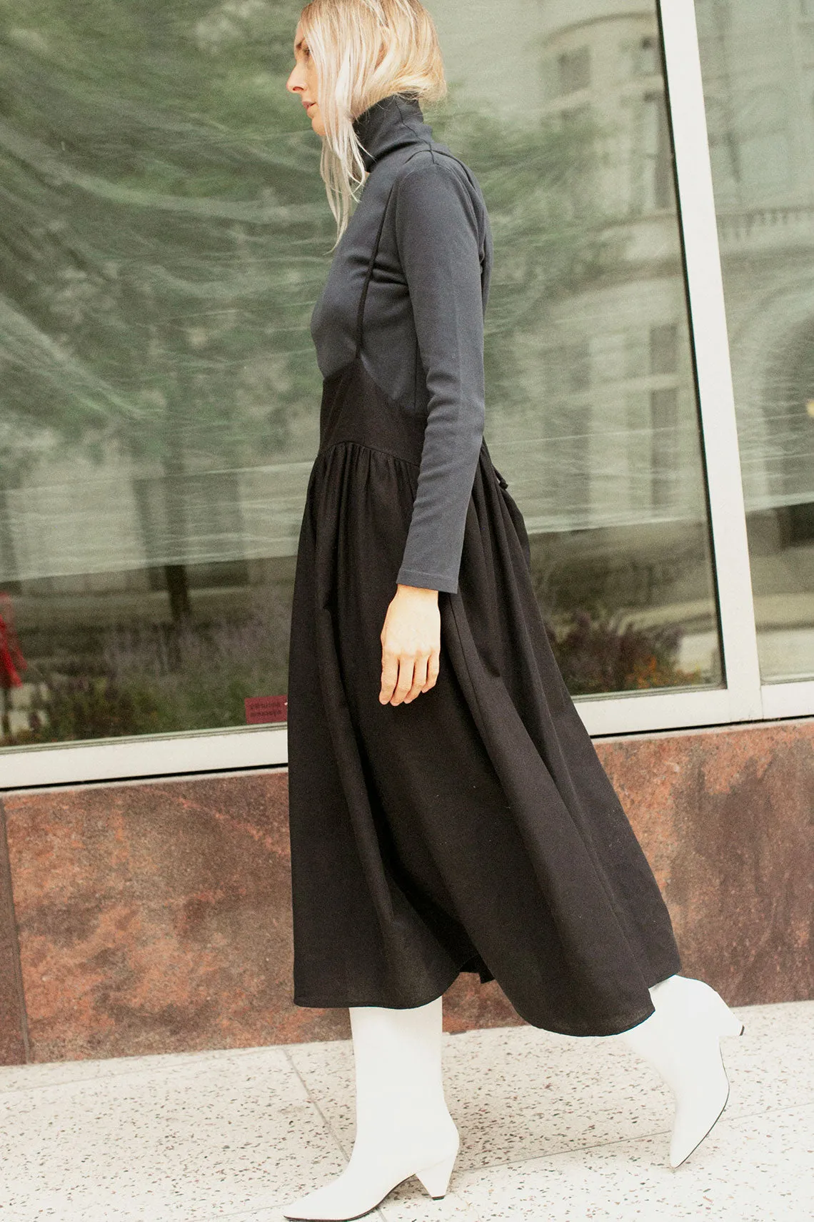 Black Suspender Dress