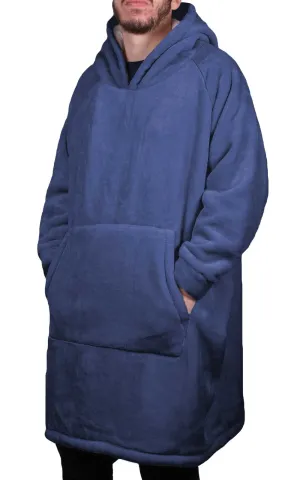 Blanket Hoodie Sherpa Fleece Light Weight Navy