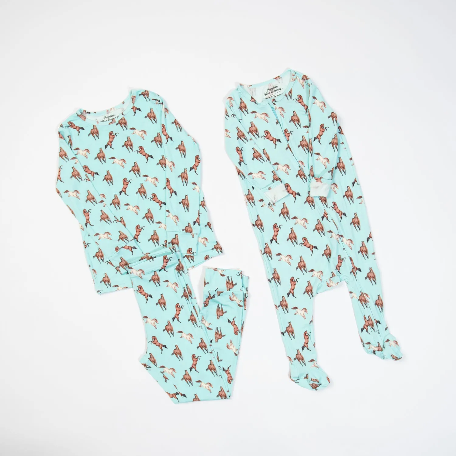 Blue Horse Toddler/Youth Bamboo Pajamas