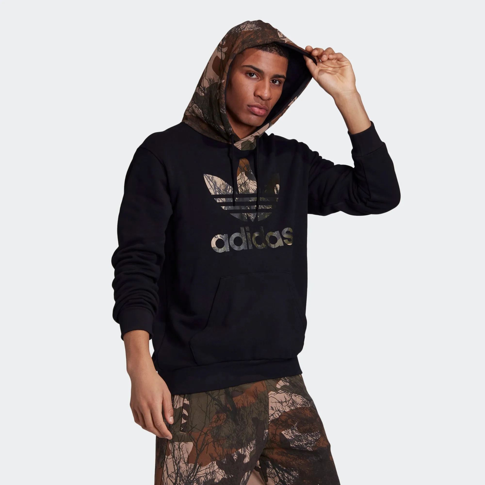 CAMO HOODIE Black-gd5956