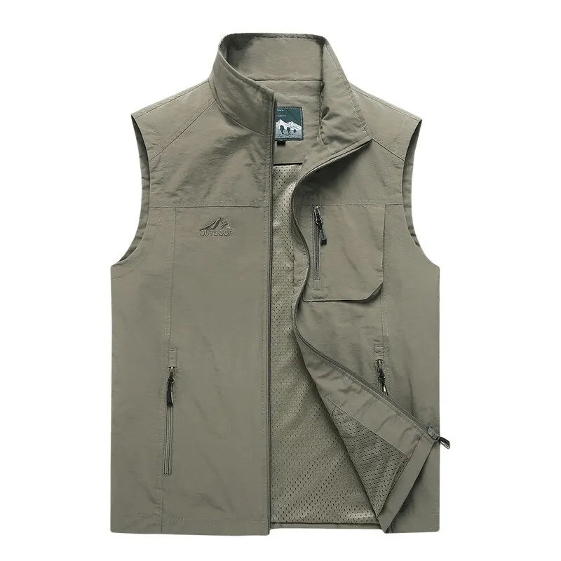 Casual Stand Collar Zipper Travels Vest / Men's Sleeveless Clothes - SF0297