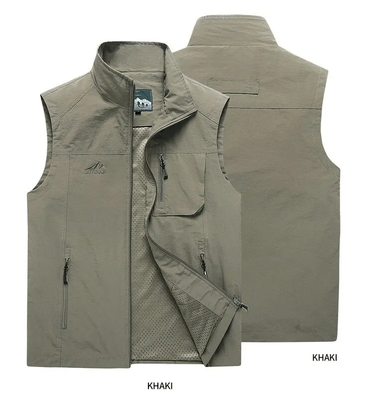 Casual Stand Collar Zipper Travels Vest / Men's Sleeveless Clothes - SF0297