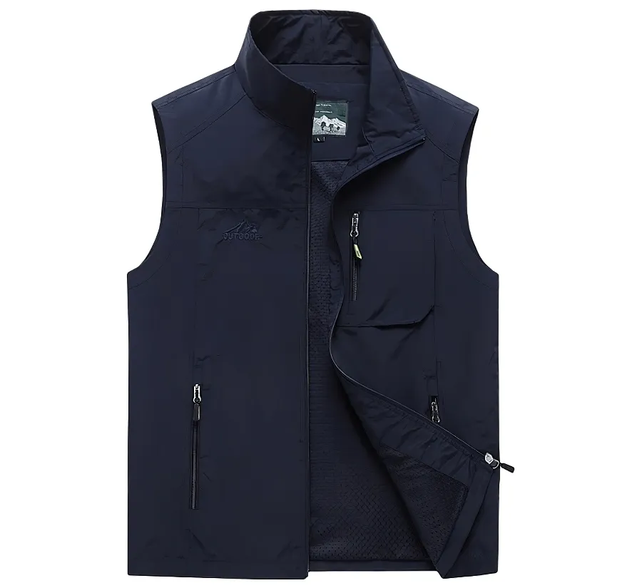 Casual Stand Collar Zipper Travels Vest / Men's Sleeveless Clothes - SF0297