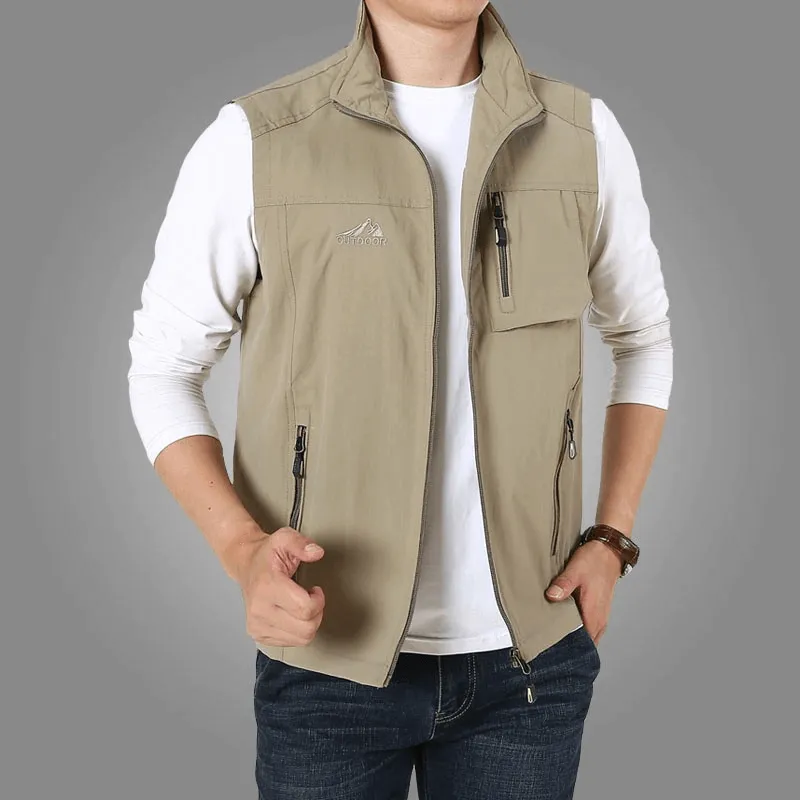 Casual Stand Collar Zipper Travels Vest / Men's Sleeveless Clothes - SF0297