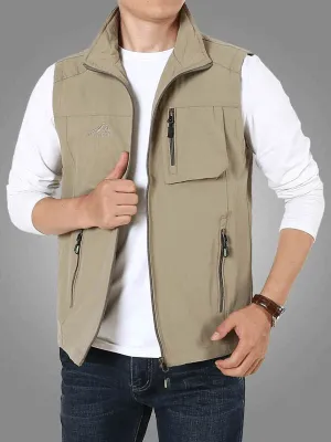 Casual Stand Collar Zipper Travels Vest / Men's Sleeveless Clothes - SF0297