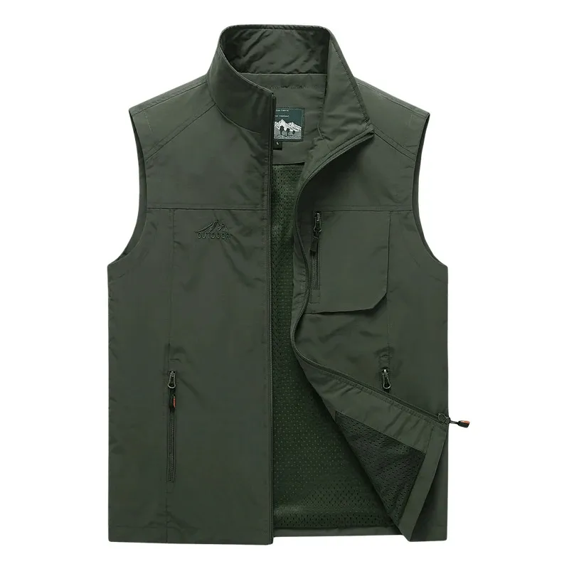 Casual Stand Collar Zipper Travels Vest / Men's Sleeveless Clothes - SF0297