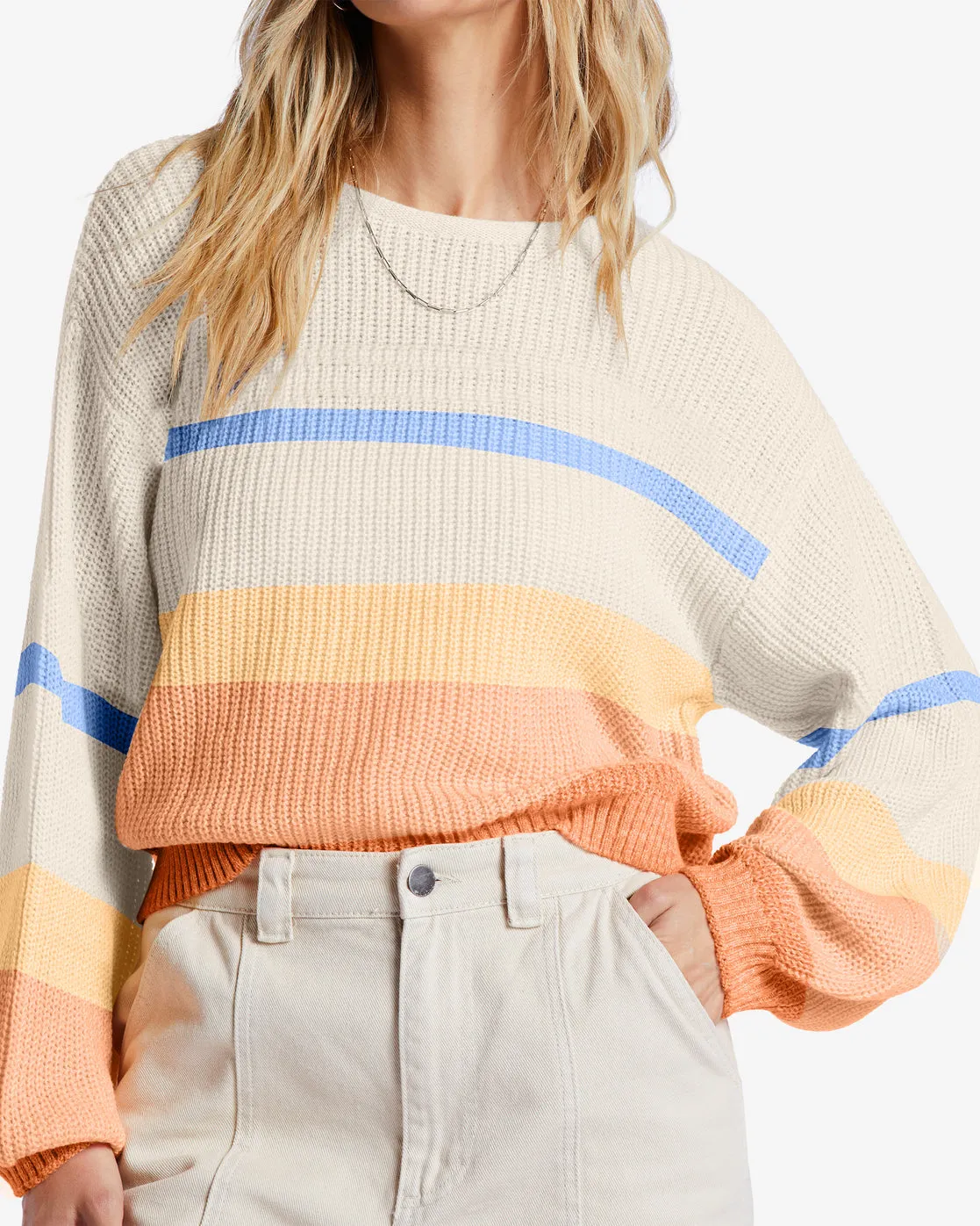 Changing Tides Pullover Sweater - Light Melon