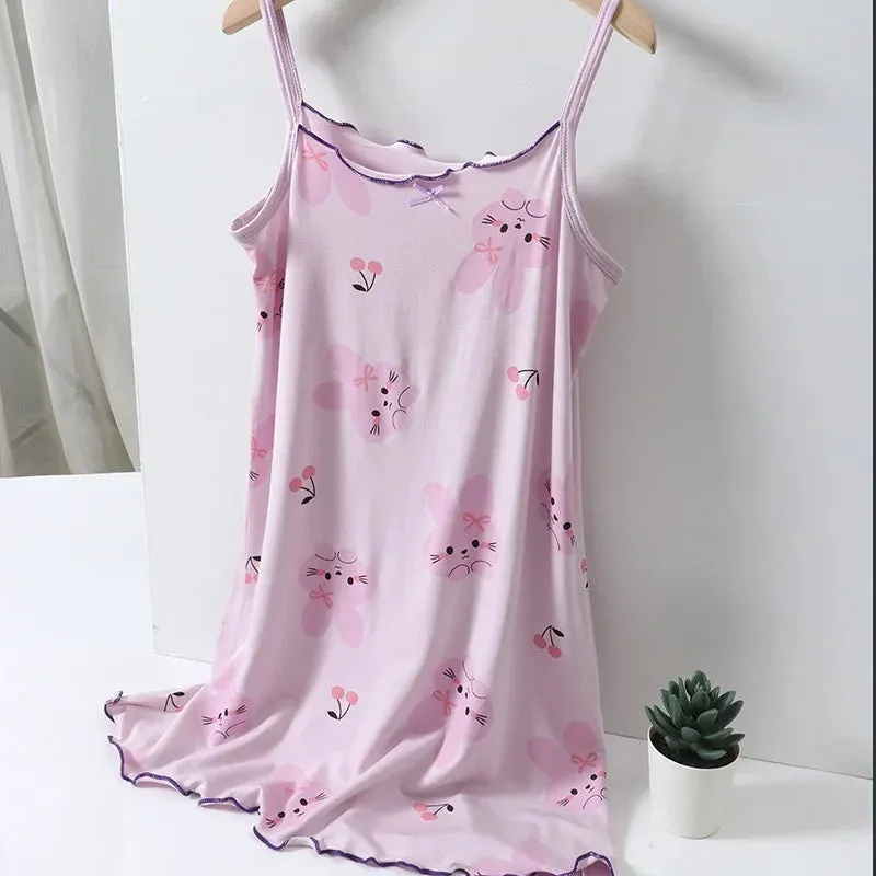 Children's Pajamas Summer Thin and Breathable New Girls' Pajamas Home Clothes Small Suspenders