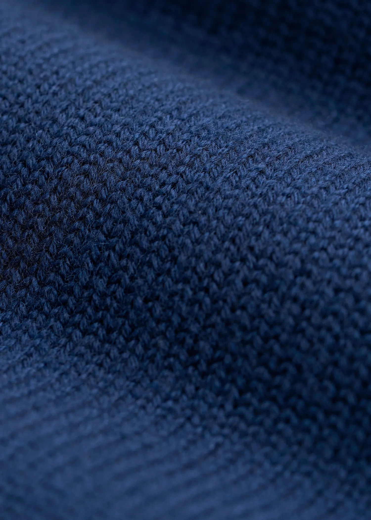 Chunky Merino Quarter-Zip Sweater for Tall Men in Patriot Blue