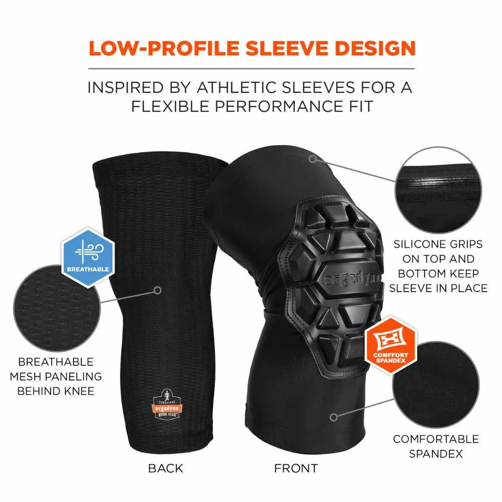 Ergodyne 18553 550 XL  Black Padded Knee Sleeves 3-Layer Foam Cap Pair