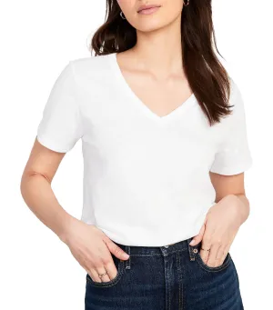 EveryWear V-Neck Slub-Knit T-Shirt for Women Calla Lily 451