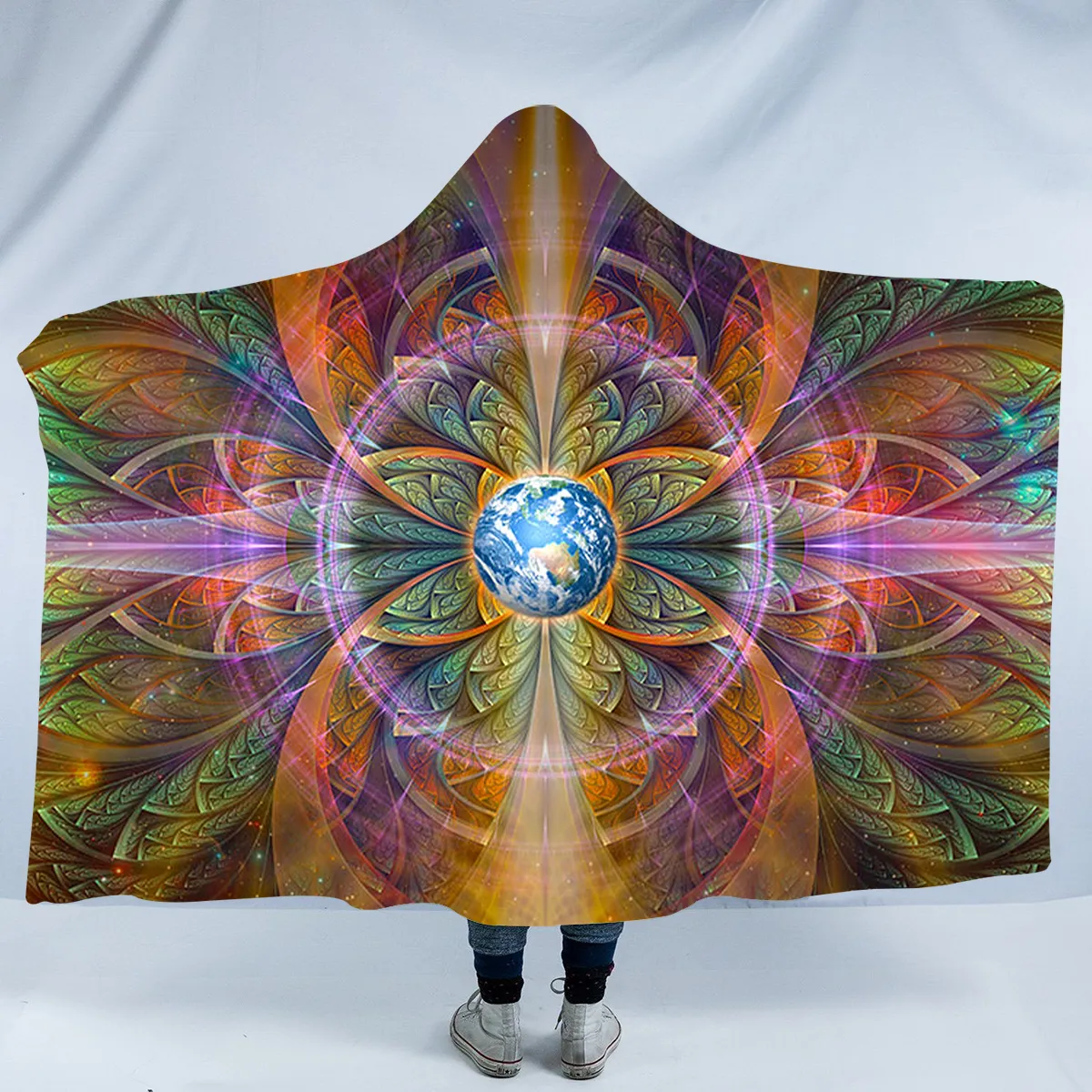 Gaia Sherpa Hooded Blanket | Meditation Blanket Hoodie | Gaiahuasca