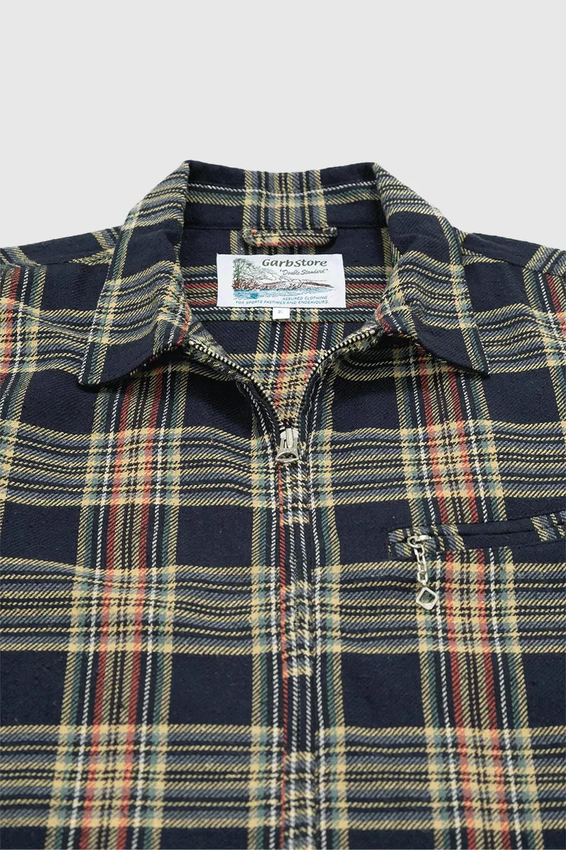 Grande Zip Shirt - Midnight Blue Check