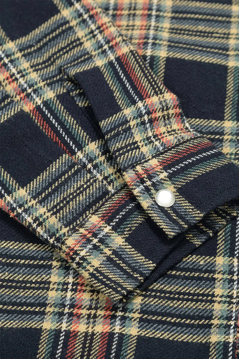 Grande Zip Shirt - Midnight Blue Check