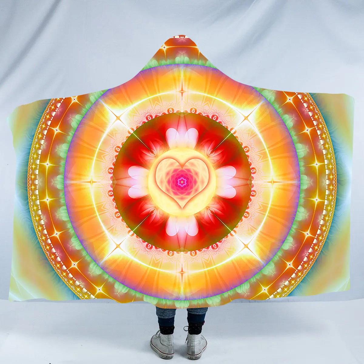 Heart Healing Hooded Blanket | Meditation Blanket Hoodie | Sherpa | Spiritual | Masa