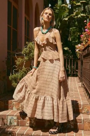 Hunter Bell Jamison Dress in Tan Stripe