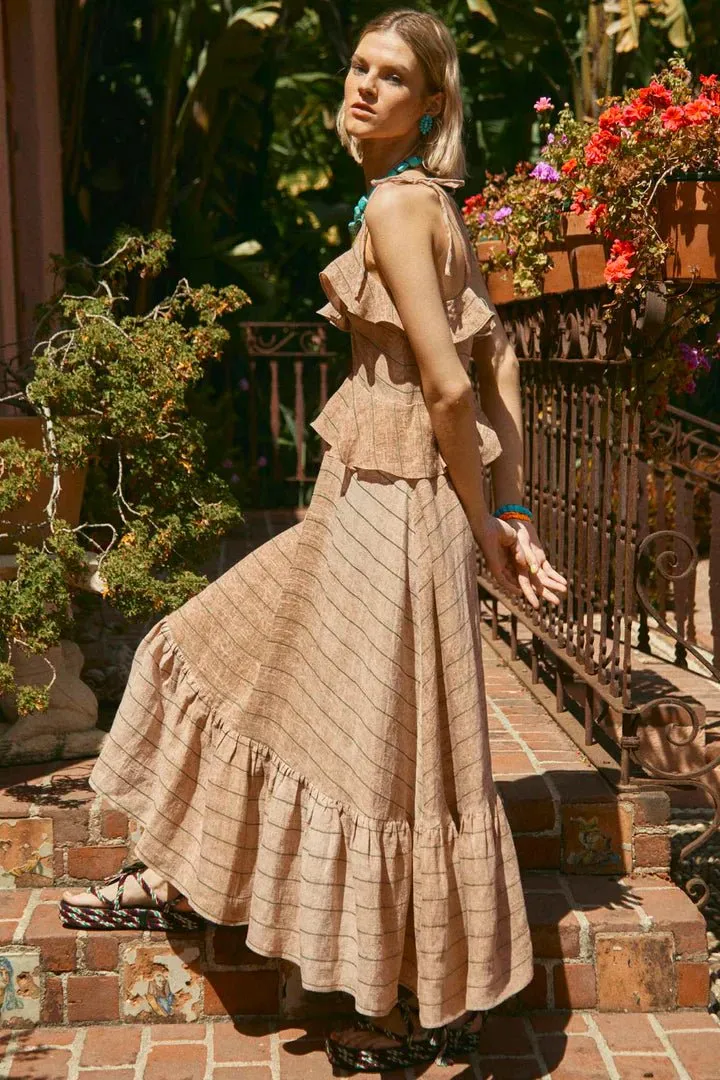 Hunter Bell Jamison Dress in Tan Stripe