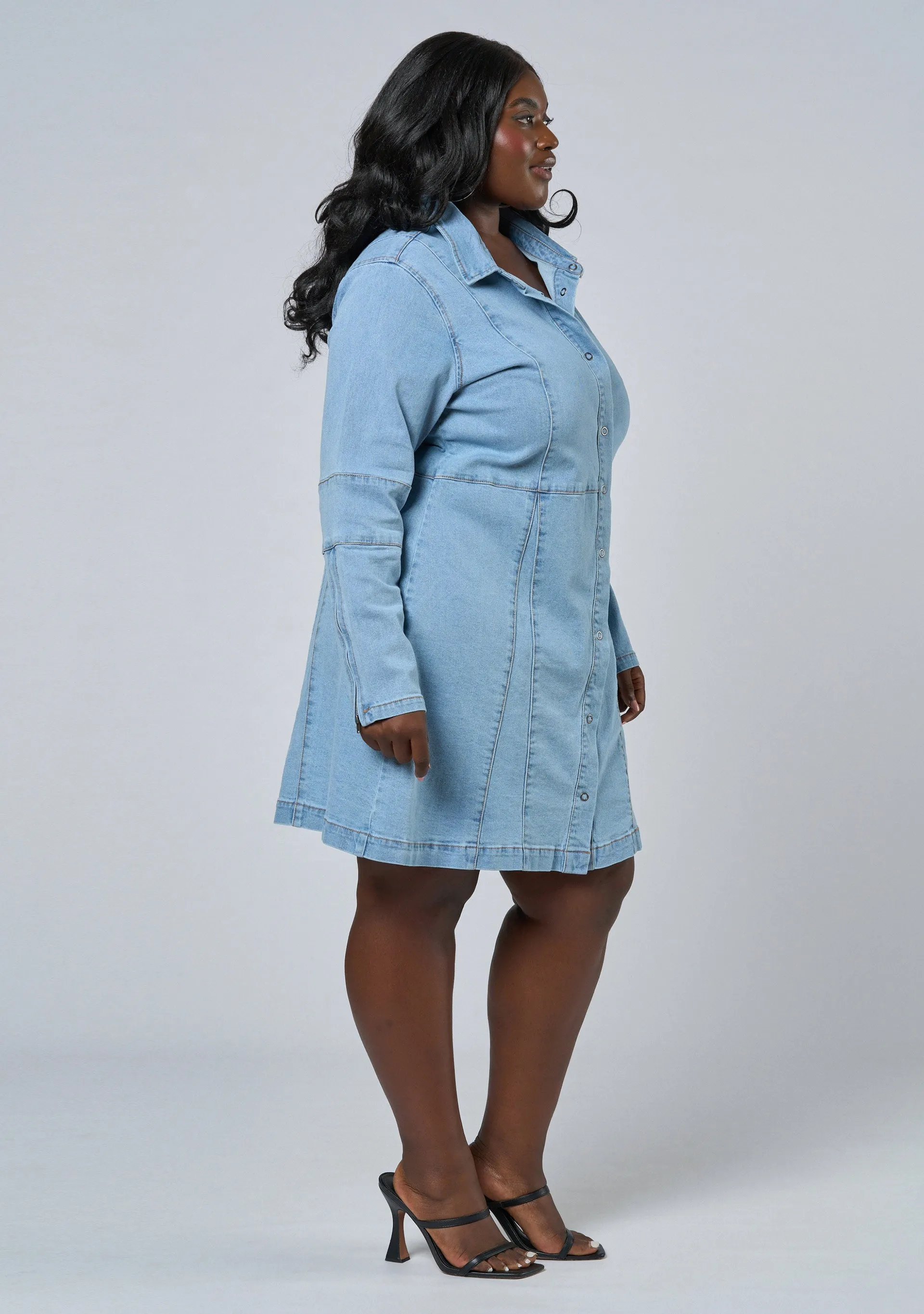 In My Head Denim Mini Dress