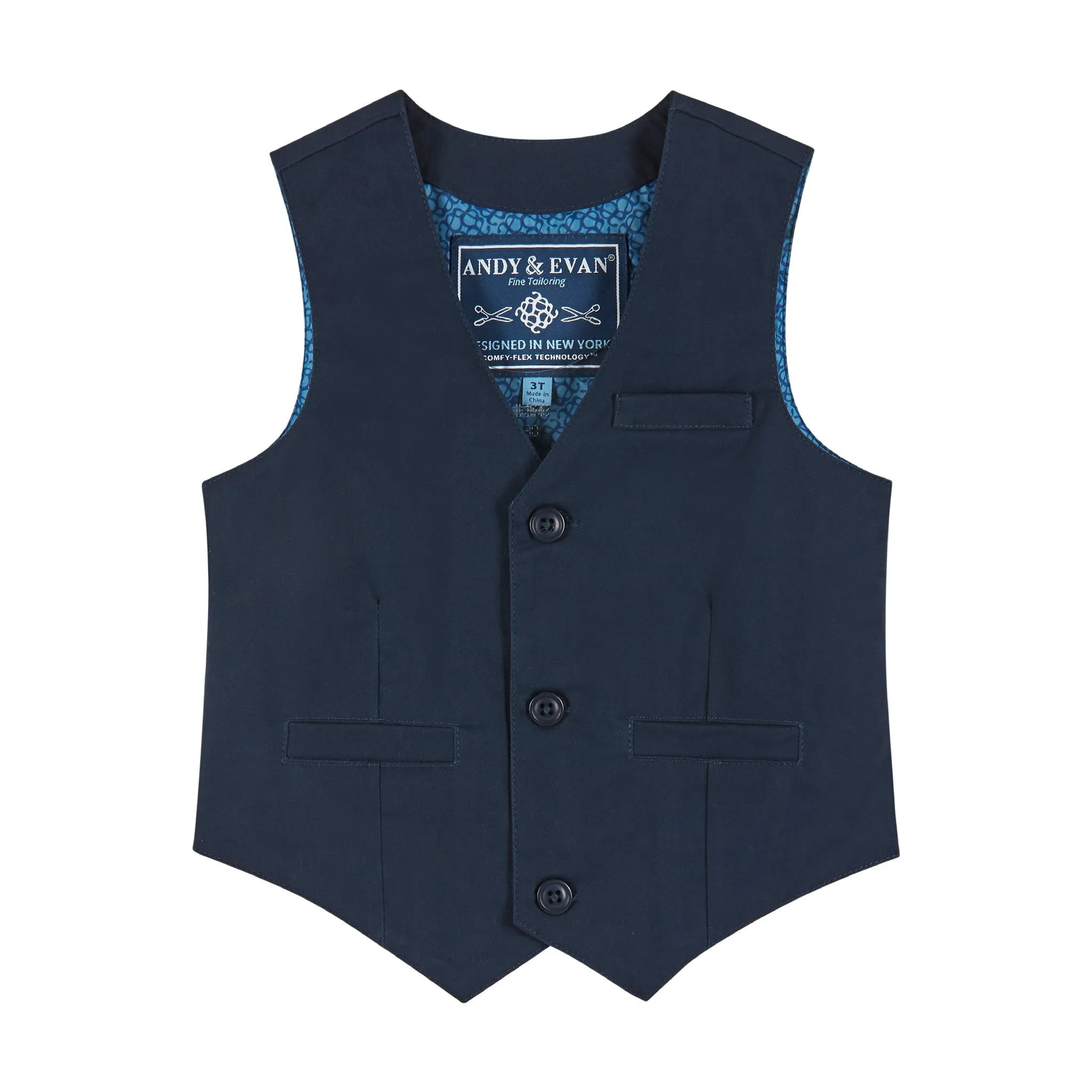 Kids 4-Piece Buttondown and Woven Vest Set | Navy