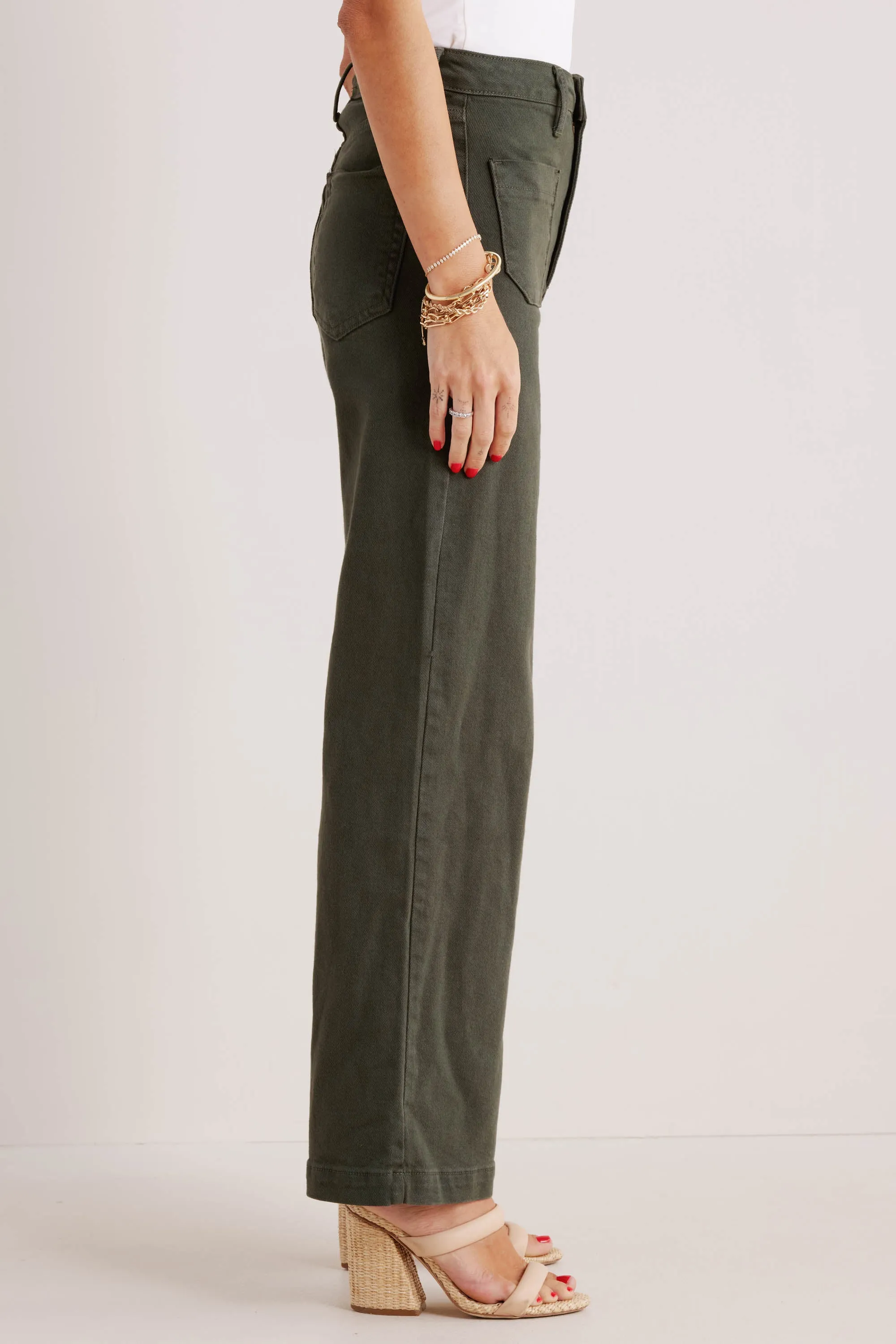 Kimberly Jeans- Dark Olive