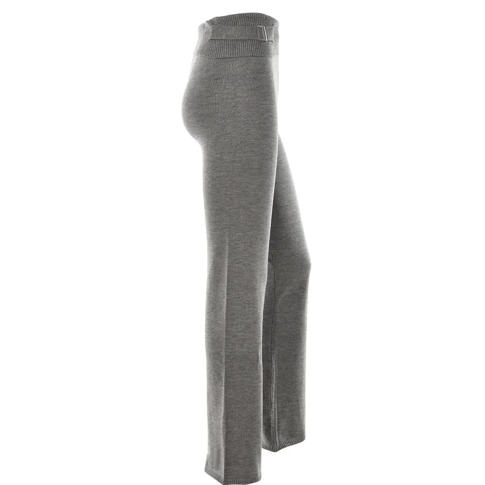 Knitted Hooded Crop Top and Flare Pants 2-Piece Tracksuit