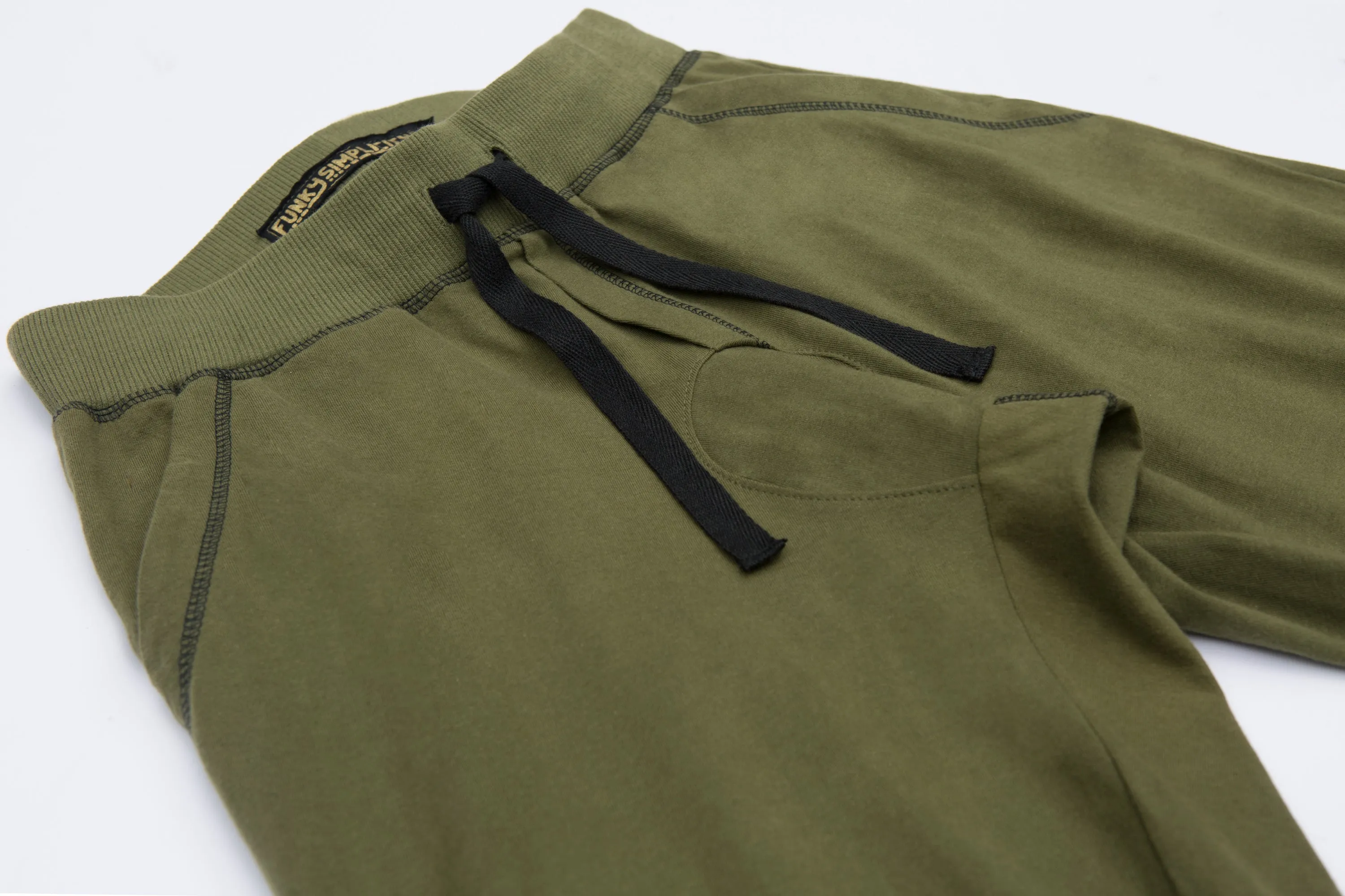 Men 3/4 Pants - Yoga Men Capris - Olive Green