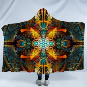 Merkaba Blanket With Hood | Sherpa Blanket Hoodie | Soft | Star Matrix