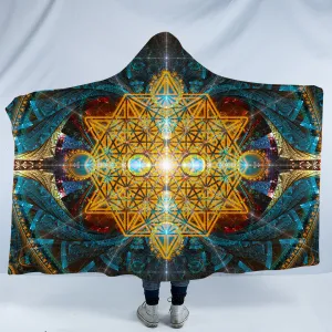 Sacred Geometry Hooded Blanket | Hooded Fleece Blanket | Equilibrium