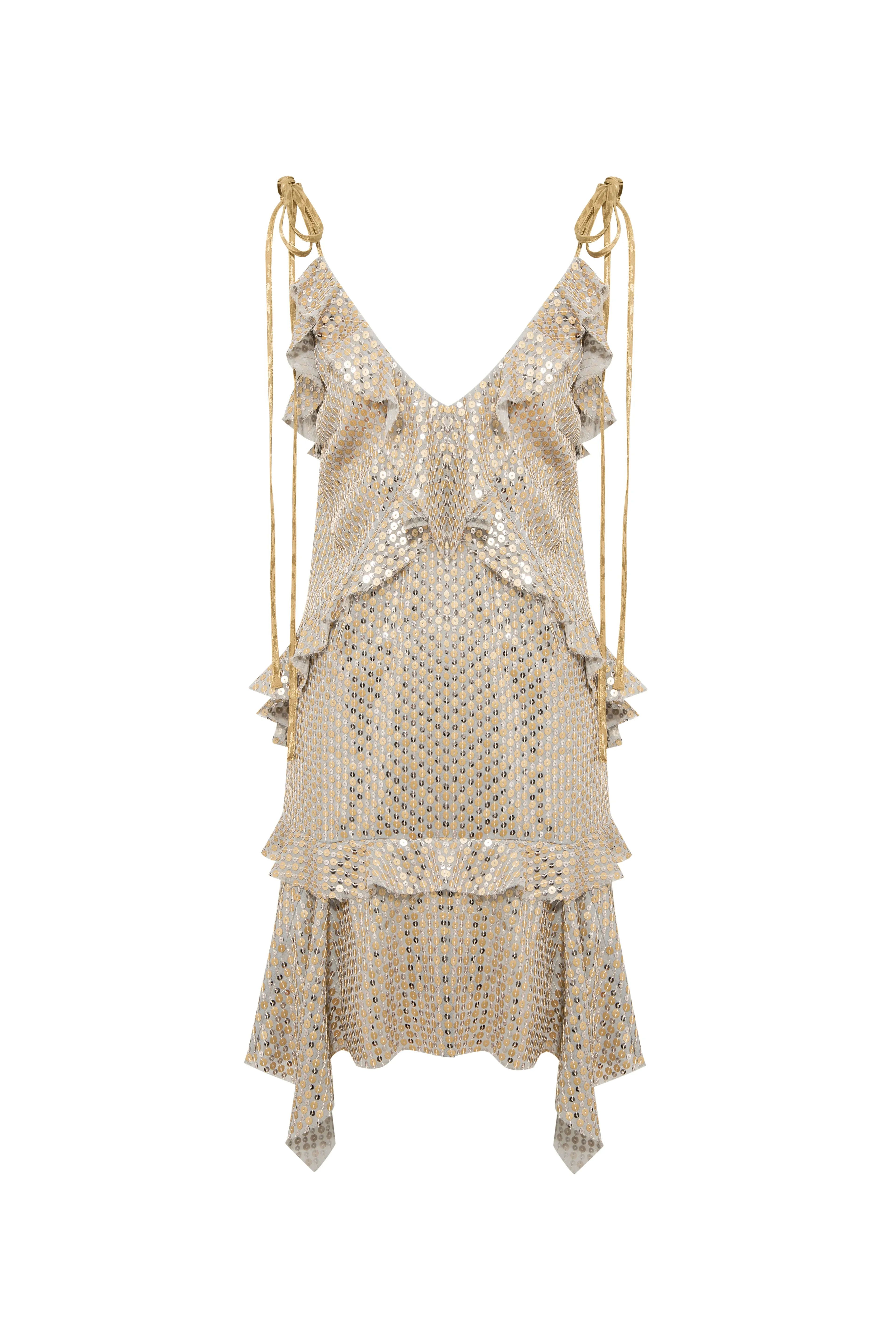 SILVE - Ruffle and sequined mini dress