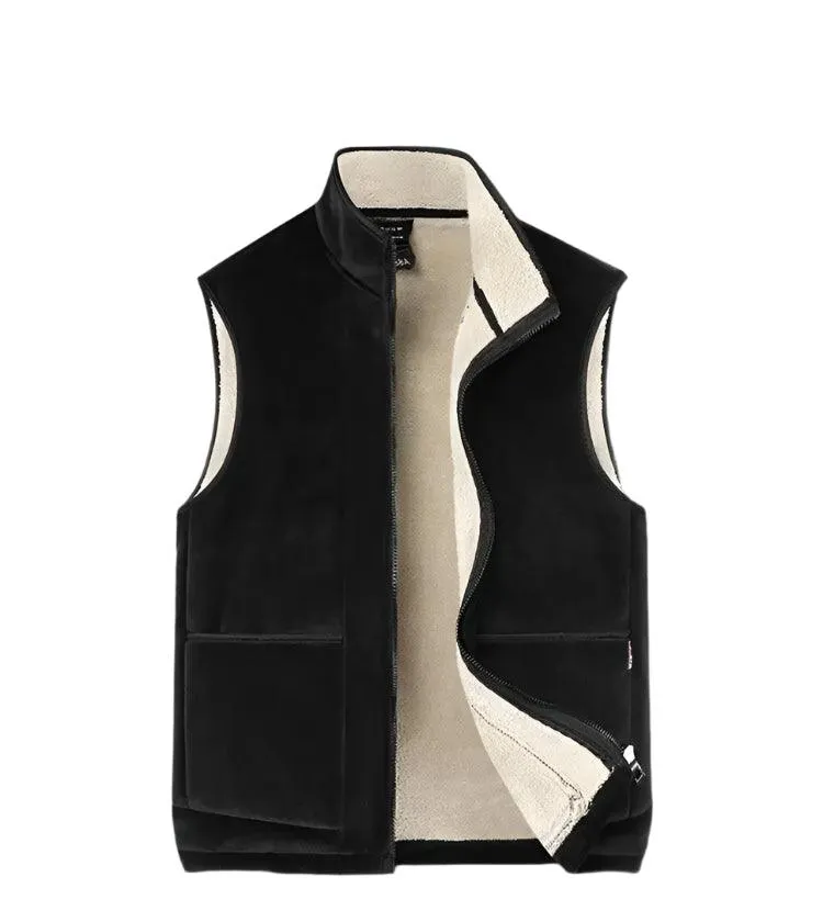 Sleeveless Fleece Warm Thick Waistcoats Outwear Thermal Softshell Vests Jacket