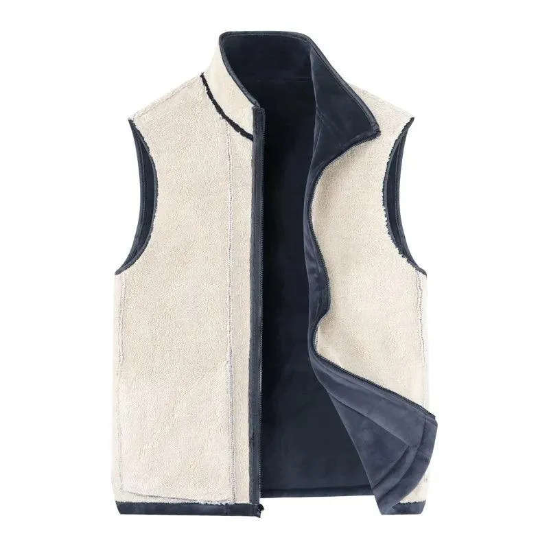 Sleeveless Fleece Warm Thick Waistcoats Outwear Thermal Softshell Vests Jacket