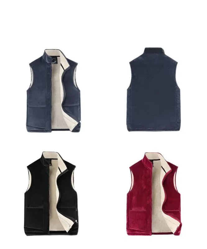 Sleeveless Fleece Warm Thick Waistcoats Outwear Thermal Softshell Vests Jacket