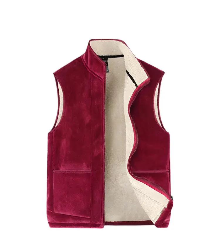Sleeveless Fleece Warm Thick Waistcoats Outwear Thermal Softshell Vests Jacket