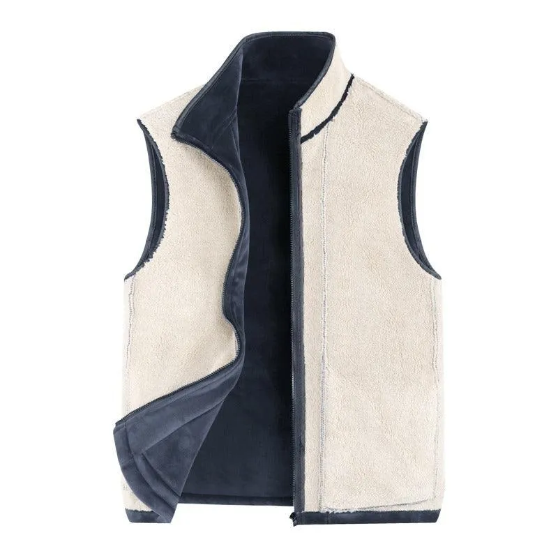 Sleeveless Fleece Warm Thick Waistcoats Outwear Thermal Softshell Vests Jacket