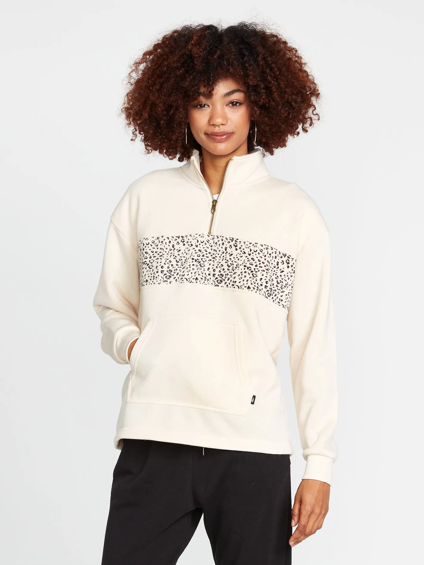 Stone Stacked Mock Neck Sweatshirt - Sand