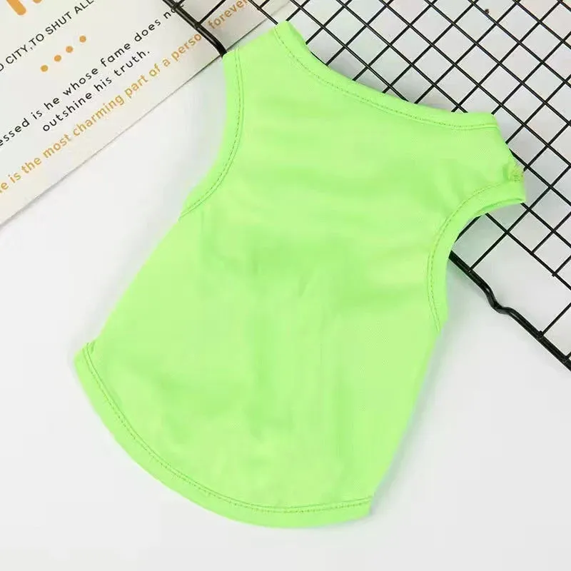 Summer Mesh Pet Dog Vest | Cartoon Print Elastic Clothes for Small Dogs | Lightweight Chihuahua Small Medium Puppy Cat Clothing