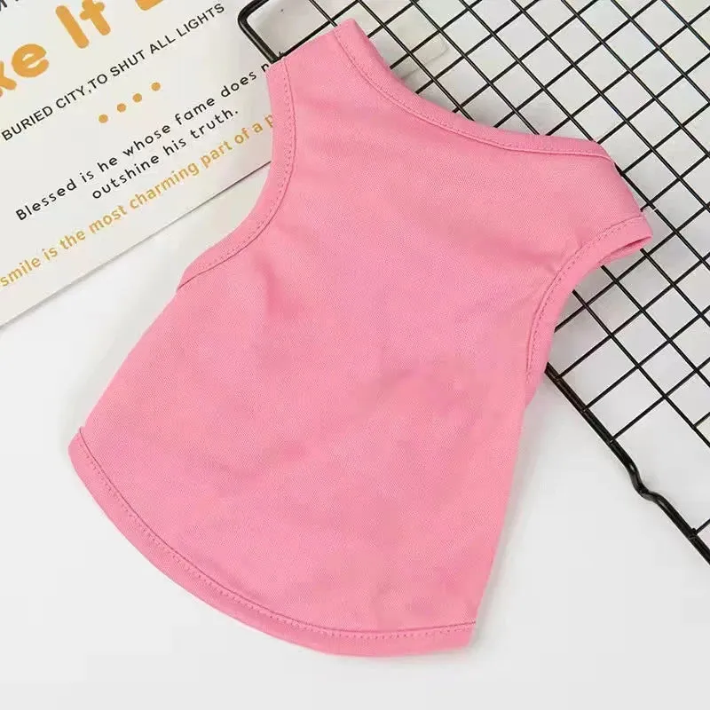 Summer Mesh Pet Dog Vest | Cartoon Print Elastic Clothes for Small Dogs | Lightweight Chihuahua Small Medium Puppy Cat Clothing