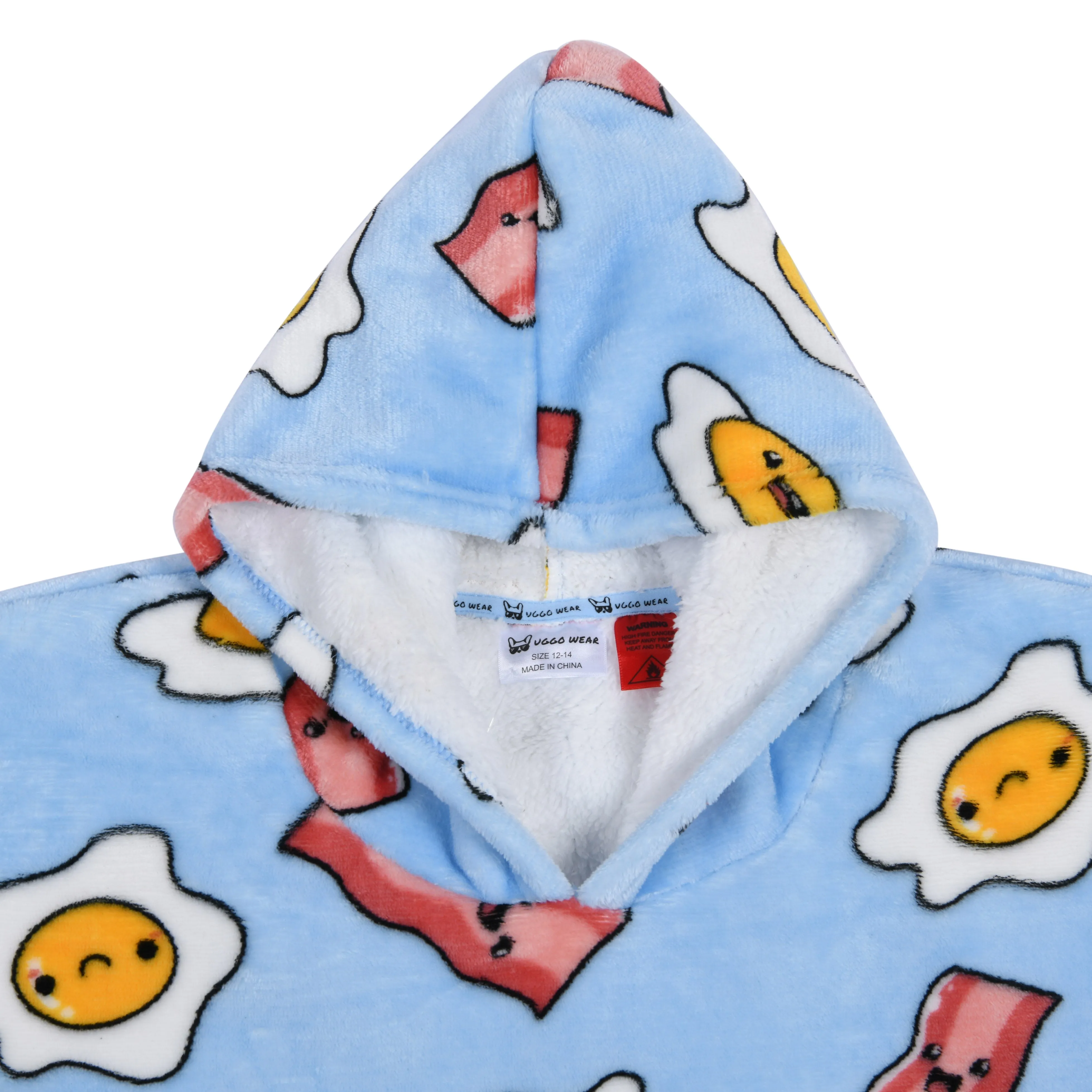 UGGOWEAR GIANT HOODIE Wakey Wakey Kids Blue Sizes 12-14