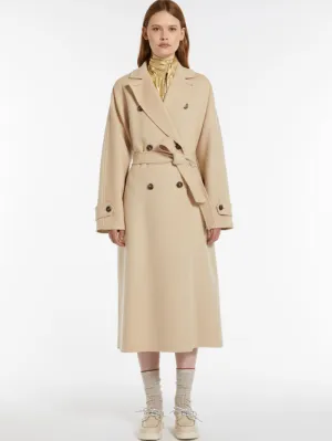 Weekend By Max Mara AFFETTO Long Wool Trench Coat In Sand 031 2415011031600 Col 031